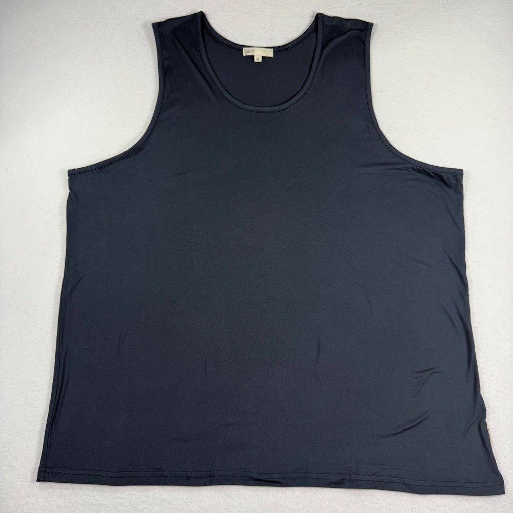 Onia Muscle Tank Top Men XXL Navy Blue Stretch Performance Scoop Neck Sleeveless